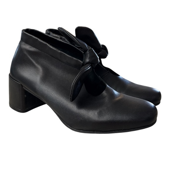 ALL BLACK brand leather heels size 38 - Picture 1 of 7
